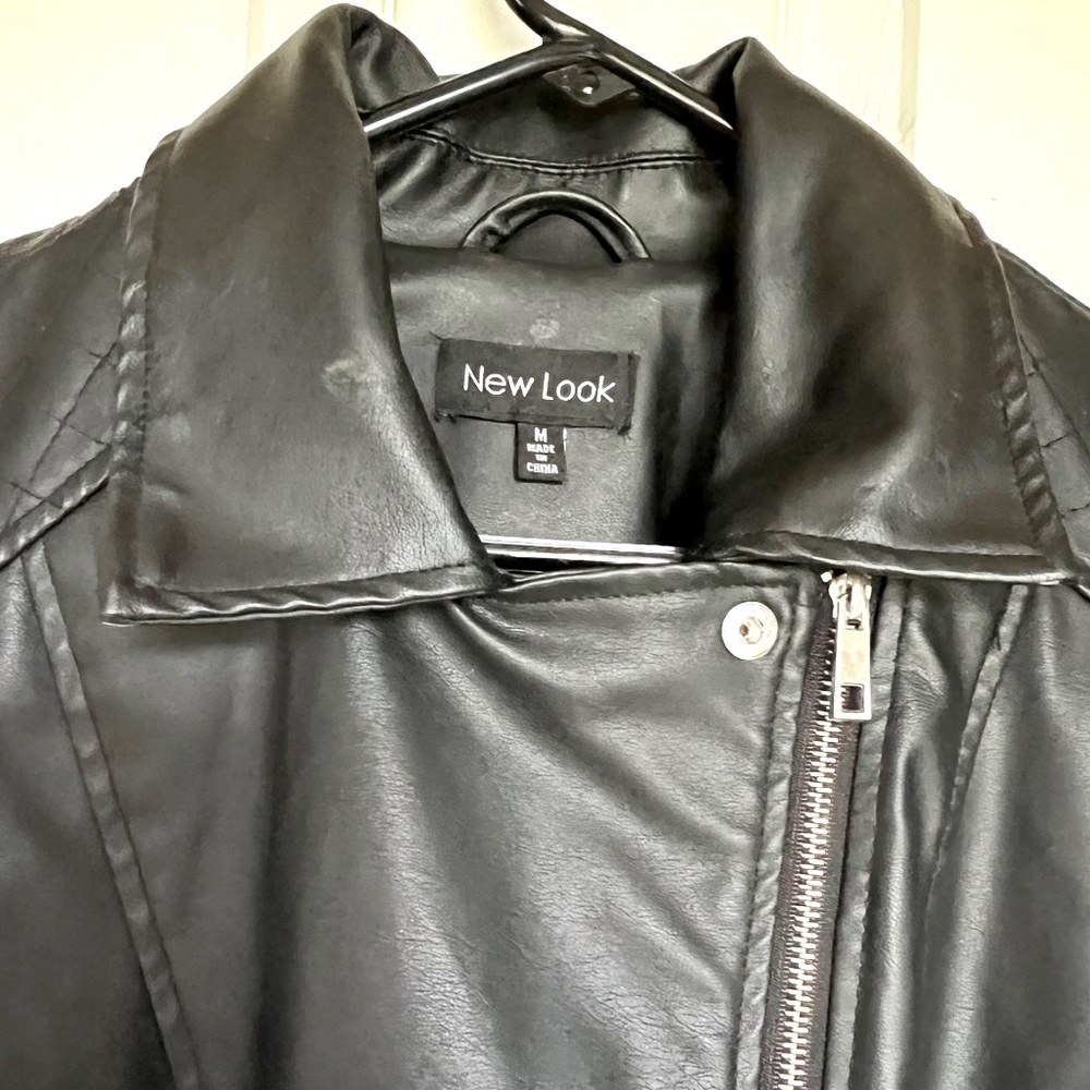 NEW LOOK BLACK FAUX LEATHER MOTO JACKET - Picture 6 of 6